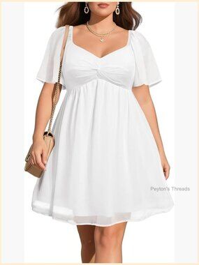 Plus Size Graduation Chiffon A-Line Short Dress Sweetheart Neckline Ruffle